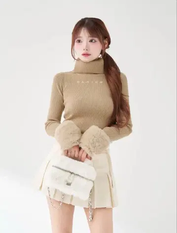 Darich 스무스 퍼 리브 니트탑 베이지