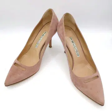 펠리코 PELLICO 아넬리 핑크 베이지 스웨이드 하이힐 37