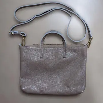 FAUCON 핑크 그레이 가죽 숄더백