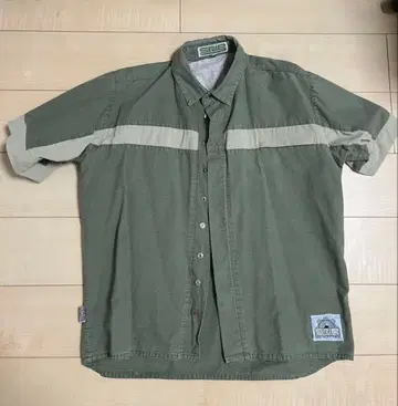 Snug Industries 반팔 워크 셔츠 올리브 그린