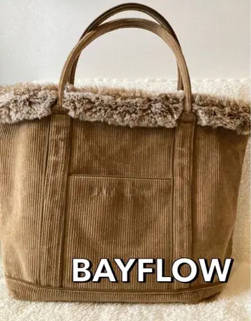 BAYFLOW 코듀로이 토트백 브라운