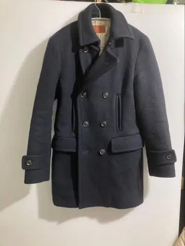 EDIFICE 네이비 울 피 코트