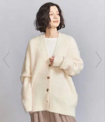BEAUTY&YOUTH V넥 샤기 니트 가디건