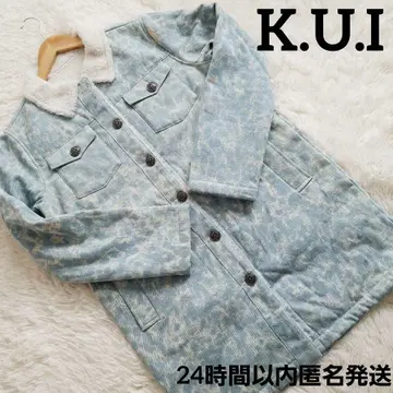 새상품 택 없음 k.u.i 케미컬 워시 보아 에코 퍼 자켓 데님