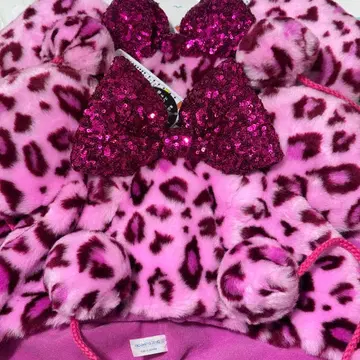 디즈니 팬 캡 레오파드 무늬 2025 핑크 2개 세트