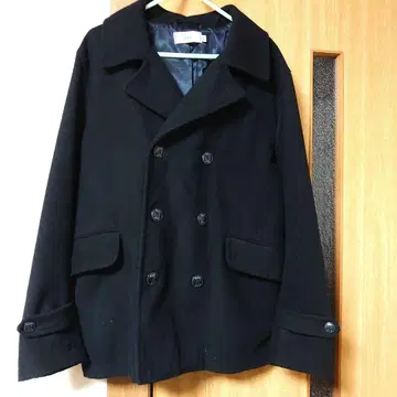 블랙 더블 브레스트 코트