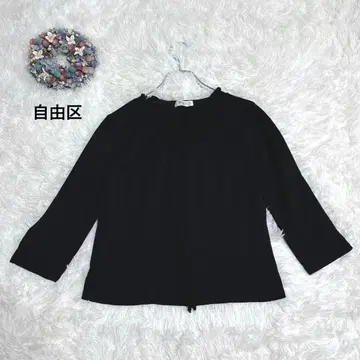 자유구 상의 신축 프릴 장식 블랙 [ M ] 모 100% 온워드 카시야마