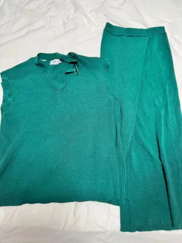 AZUL by moussy 슬리브리스 니트 M 그린