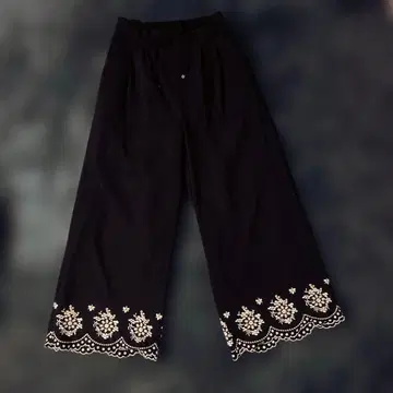 majestic legon 밑단 자수 와이드 팬츠