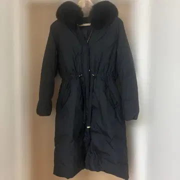 미사용 새상품 윌셀렉션 블랙 롱 다운 자켓