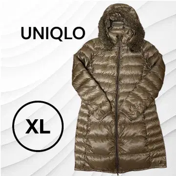 유니클로 프리미엄 다운 울트라 라이트 롱 코트 XL 사이즈 브라운