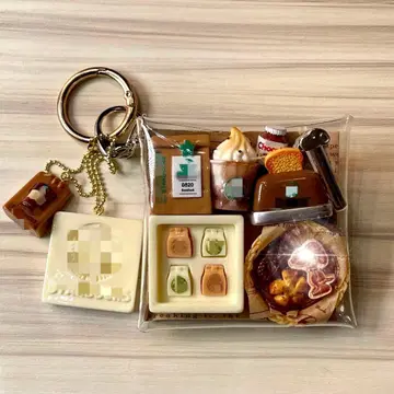 가챠 파우치 카페 브라운 화이트