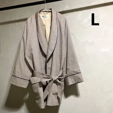 새상품급 90s Aquascutum 가운 코트 체크 일본제