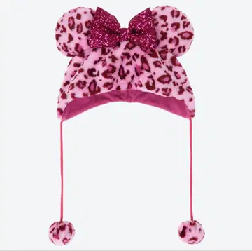 [택 포함] 팬캡 프리 미니 레오파드 무늬 핑크