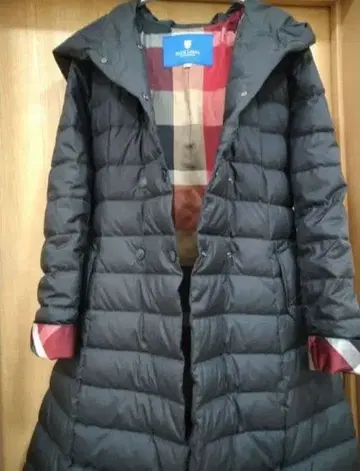 블루 라벨 롱 다운 체크 미사용 BLUE LABEL