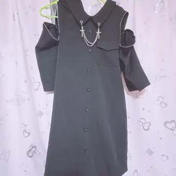 유메텐보 오프숄더 블라우스 원피스 체인 포함