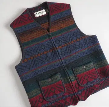 L.L.Bean USA 90s 니트 베스트 네이티브 무늬 새상품급