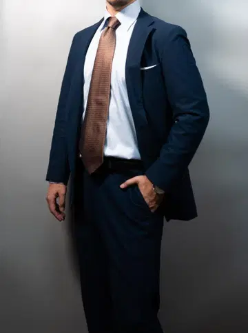 매킨토시 철학 셋업 38R 네이비 저지 소재