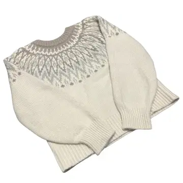 어반 리서치 프리 사이즈 노르딕 무늬 니트 풀오버 아이보리 계열