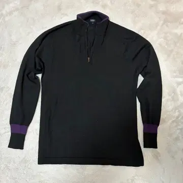 [ 가격 대폭 인하 완료 ] 폴스미스 블랙 보라색 하프 지퍼 니트