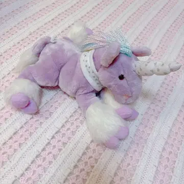빈티지 유니콘 퍼플 봉제 인형