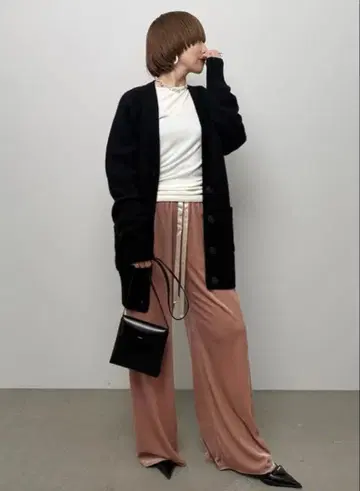 CHIEKO+ 벨루어 팬츠 / 핑크 38 치에코플러스