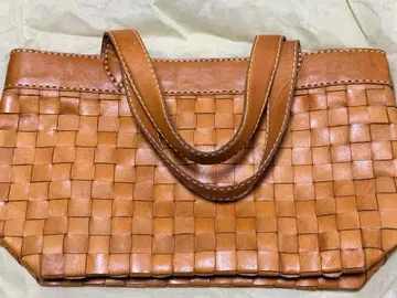 [ 미사용 ] 쥬케로 휠라 토트백 메쉬 가죽 브라운