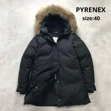 새상품급 피레넥스 BORDEAUX FUR 다운 코트 블랙 40 L 사이즈