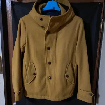 울 혼방 머스타드 피코트