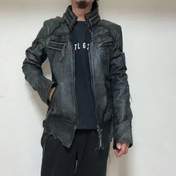 14th Addiction 가죽 자켓 라이더 자켓 초기