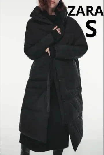 [ 새상품 ] ZARA 퀼팅 롱 코트 블랙 S