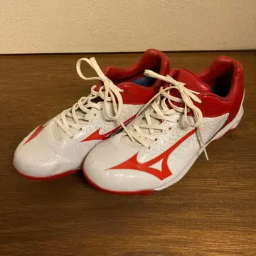 미즈노 소프트볼 스파이크 빨간색 24cm 여자 경기 미사용