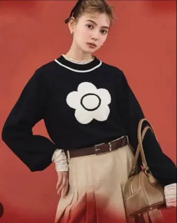 릴리 브라운 마리콴트 자카드 니트 lily brown