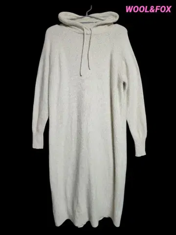 양모 & 폭스 롱 기장 니트 후드티 니트 원피스 보들보들 69091