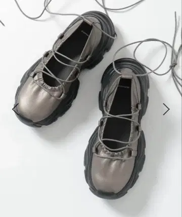 JEANASIS 발레 슈즈 스니커즈 그레이 통굽 발레코어