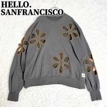HELLO.SANFRANCISCO 플라워 컷 아웃 오버 맨투맨