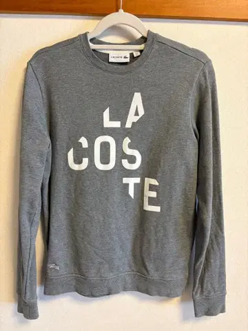 LACOSTE 그레이 로고 프린트 맨투맨 US S