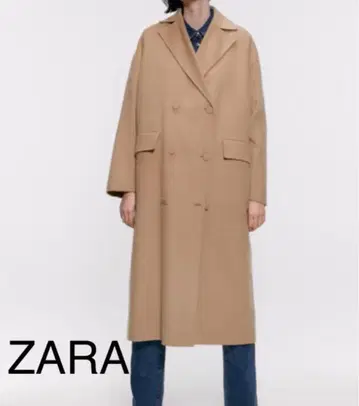 ZARA 베이지 더블 브레스트 롱 코트 새상품