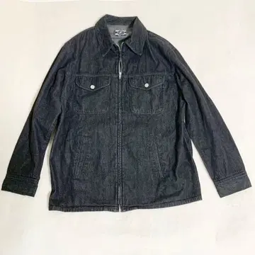 에네스베 스포츠 데님 셔츠 블랙 긴팔 Y2K