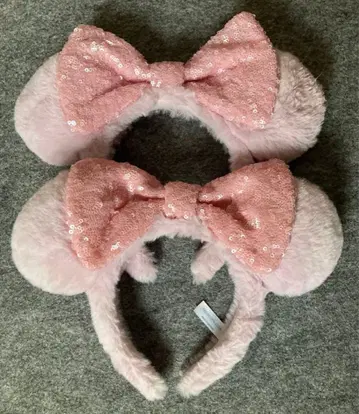 디즈니 머리띠 복슬복슬 핑크 스팽글 보아 푹신푹신 세트
