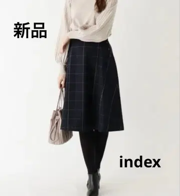 새상품 index 울 블렌드 버튼 플레어 스커트 사이즈 L