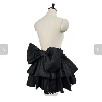 starry lillilly 백리본 데님 스커트 블랙