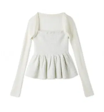 LILY BROWN 릴리 브라운 볼레로 세트 페플럼 니트 WHT