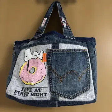 CUBE SUGAR 스누피 데님 백