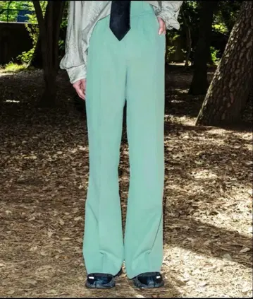 SHIKITARI 시키타리 플레어 슬랙스 민트 그린