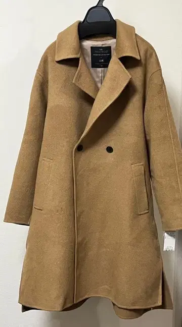 카멜 더블 브레스트 체스터 코트