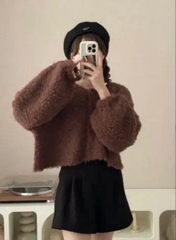 moi tytto 볼륨 푸들 가디건