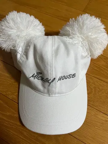 미키마우스 폼폼 캡 화이트 58cm