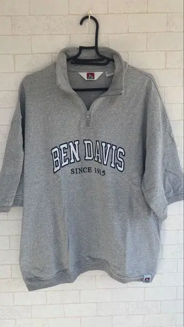 BEN DAVIS 그레이 집업 반팔 맨투맨 L