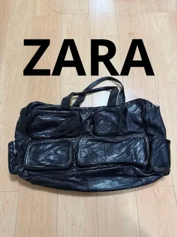 ZARA 가죽 보스턴 백 블랙